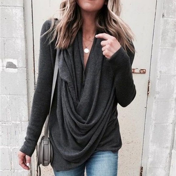 Gorgeous Asymmetrical Drape Top - Picture 3 of 6